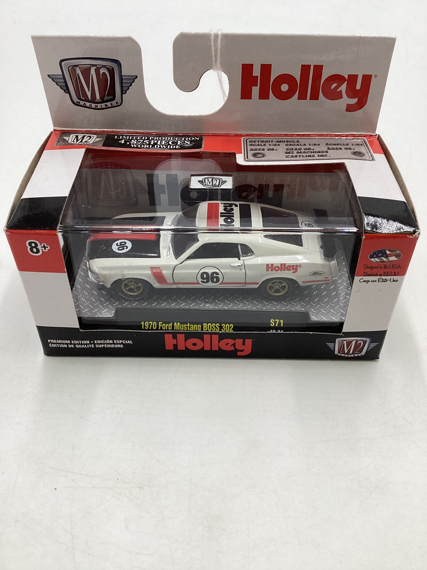 M2 Machines OReilly Exclusive Holley 1970 Ford Mustang Boss 302 White S71