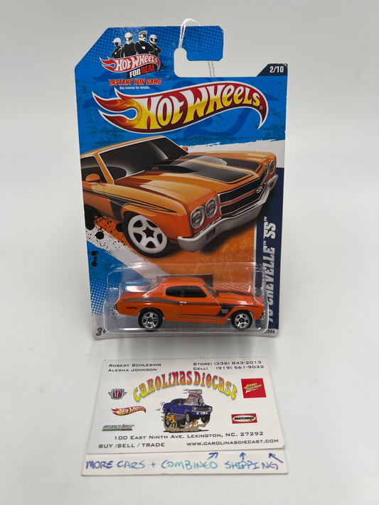 2011 Hot Wheels Muscle Mania #102 70 Chevelle SS Orange Instant Win Card 16B