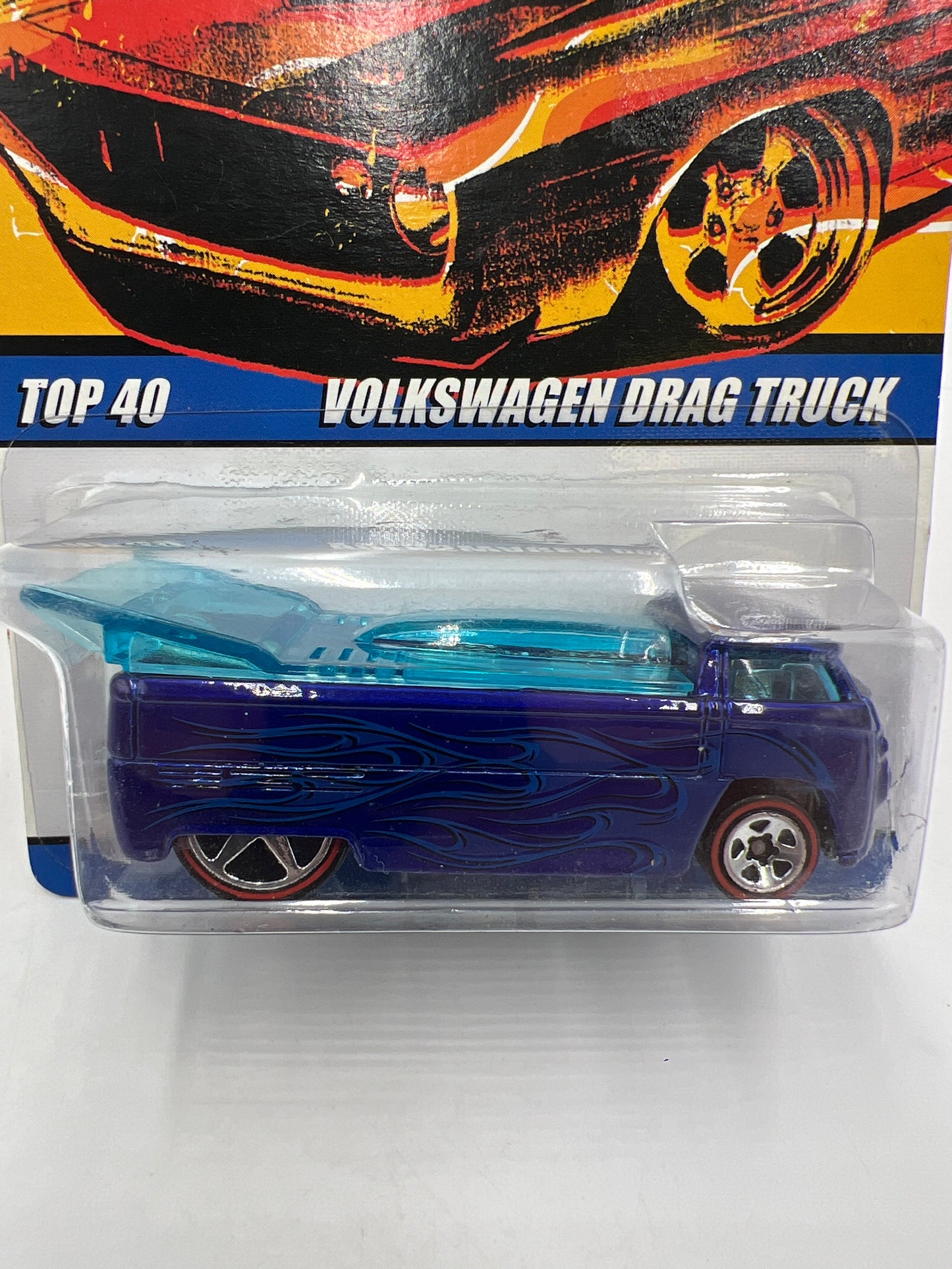 Hot Wheels Since 68 Top 40 #4 Volkswagen Drag Truck Blue W/Protector Cracked Blister