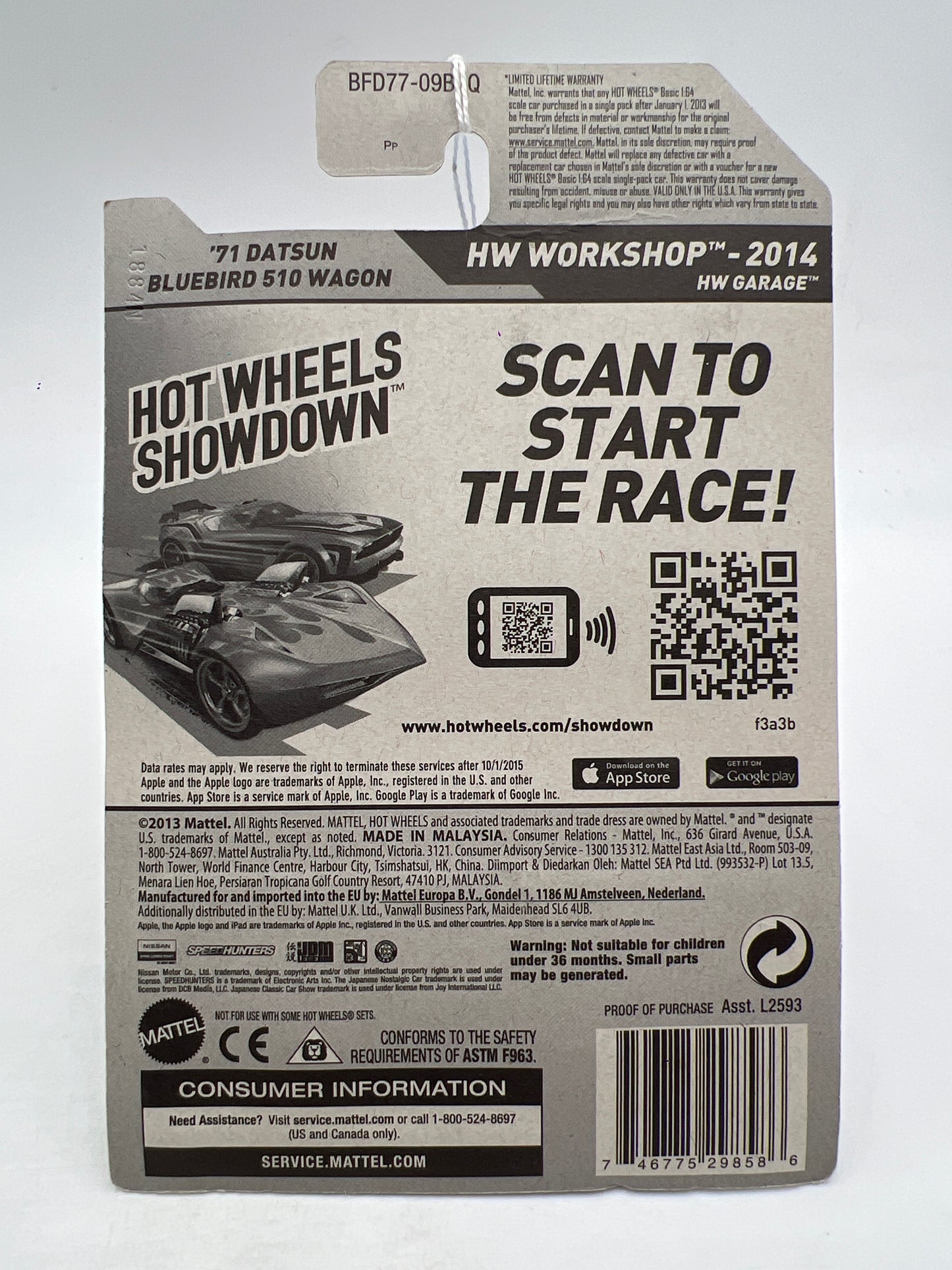 2014 Hot Wheels Workshop #206 71 Datsun Bluebird 510 Wagon Red 88D