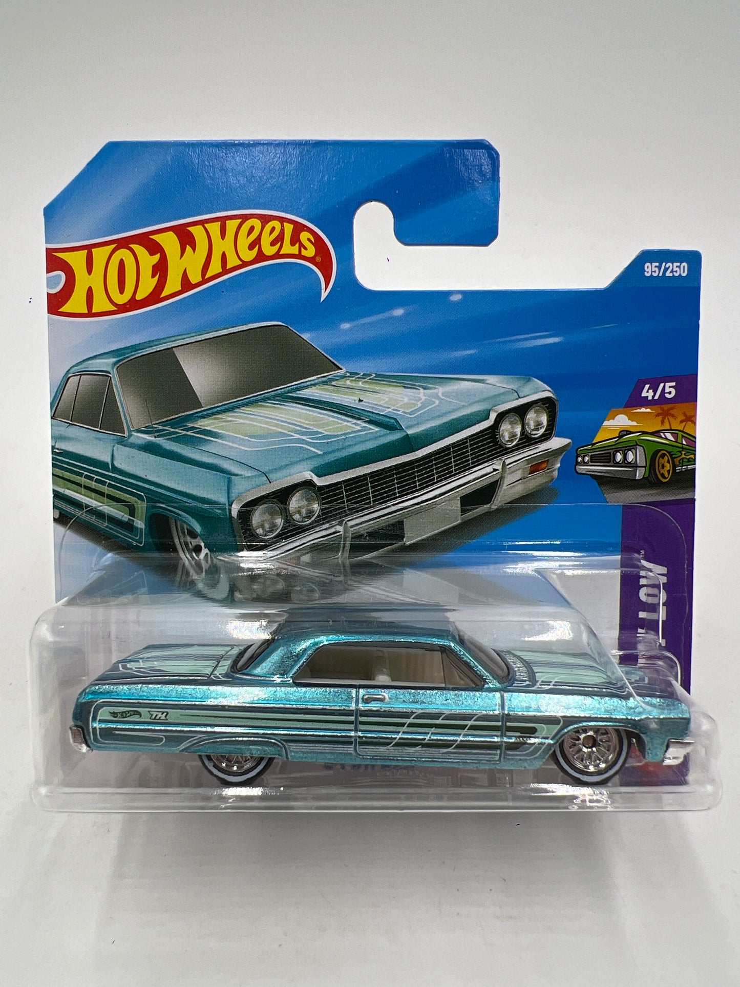 2026 Hot Wheels Short Card Super Treasure Hunt #95 64 Impala Light Blue W/Protector