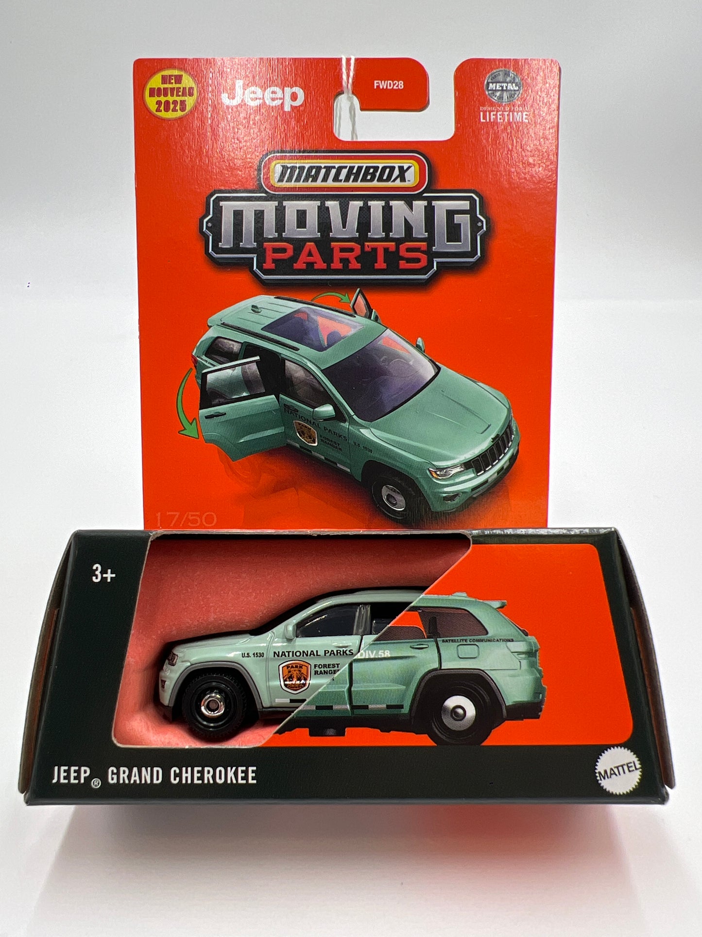 2025 Matchbox Moving Parts #17 National Parks Jeep Grand Cherokee Green 169G