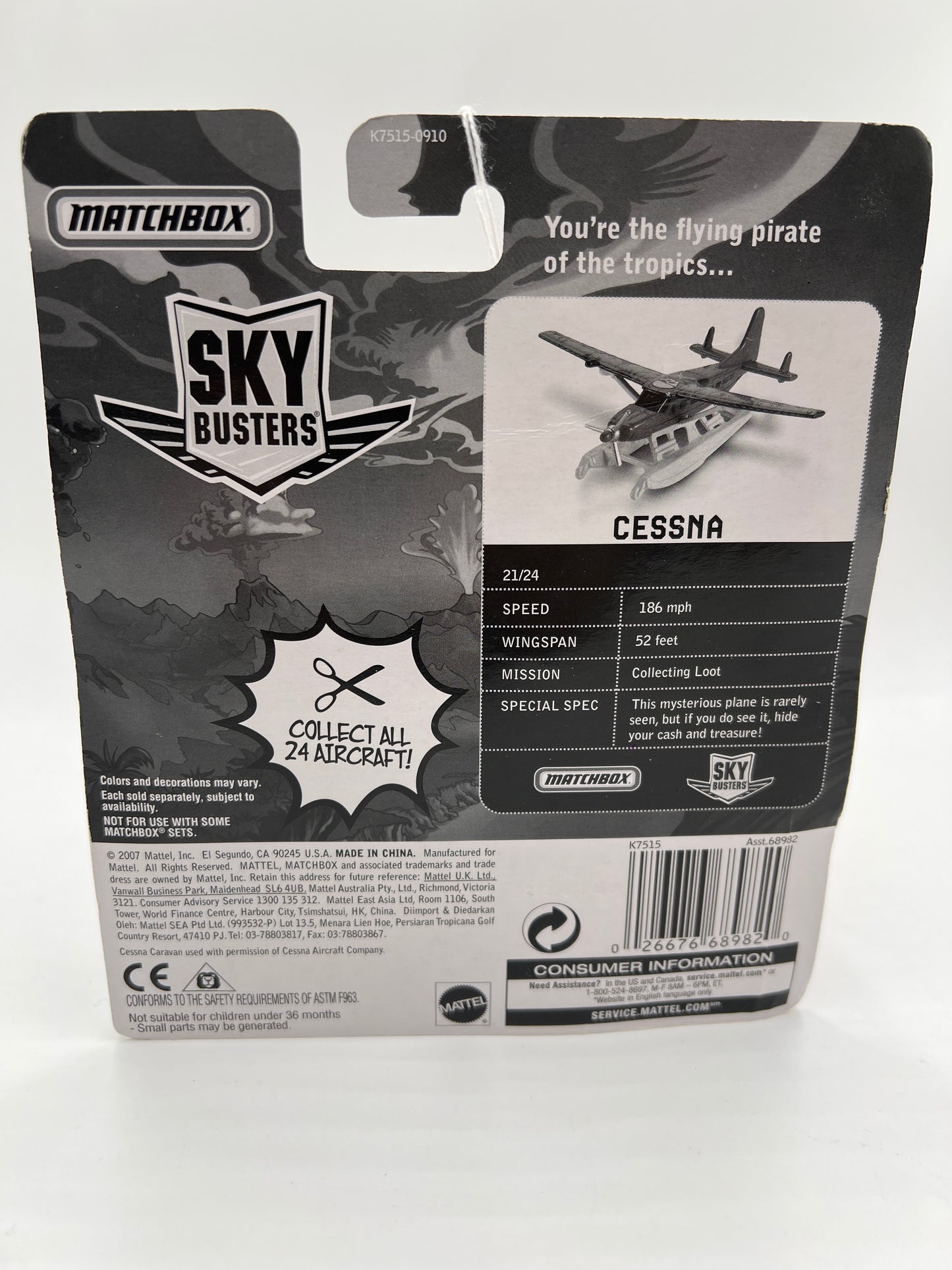 Matchbox Sky Busters MBX Metal #21 J4703 Cessna Caravan Red