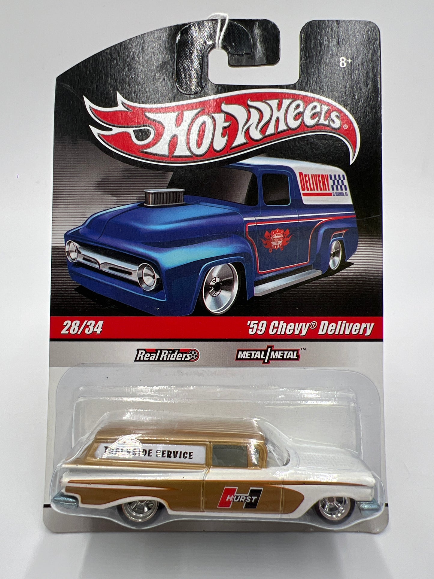 Hot Wheels Slick Rides #28 59 Chevy Delivery Hurst Gold/White 242B