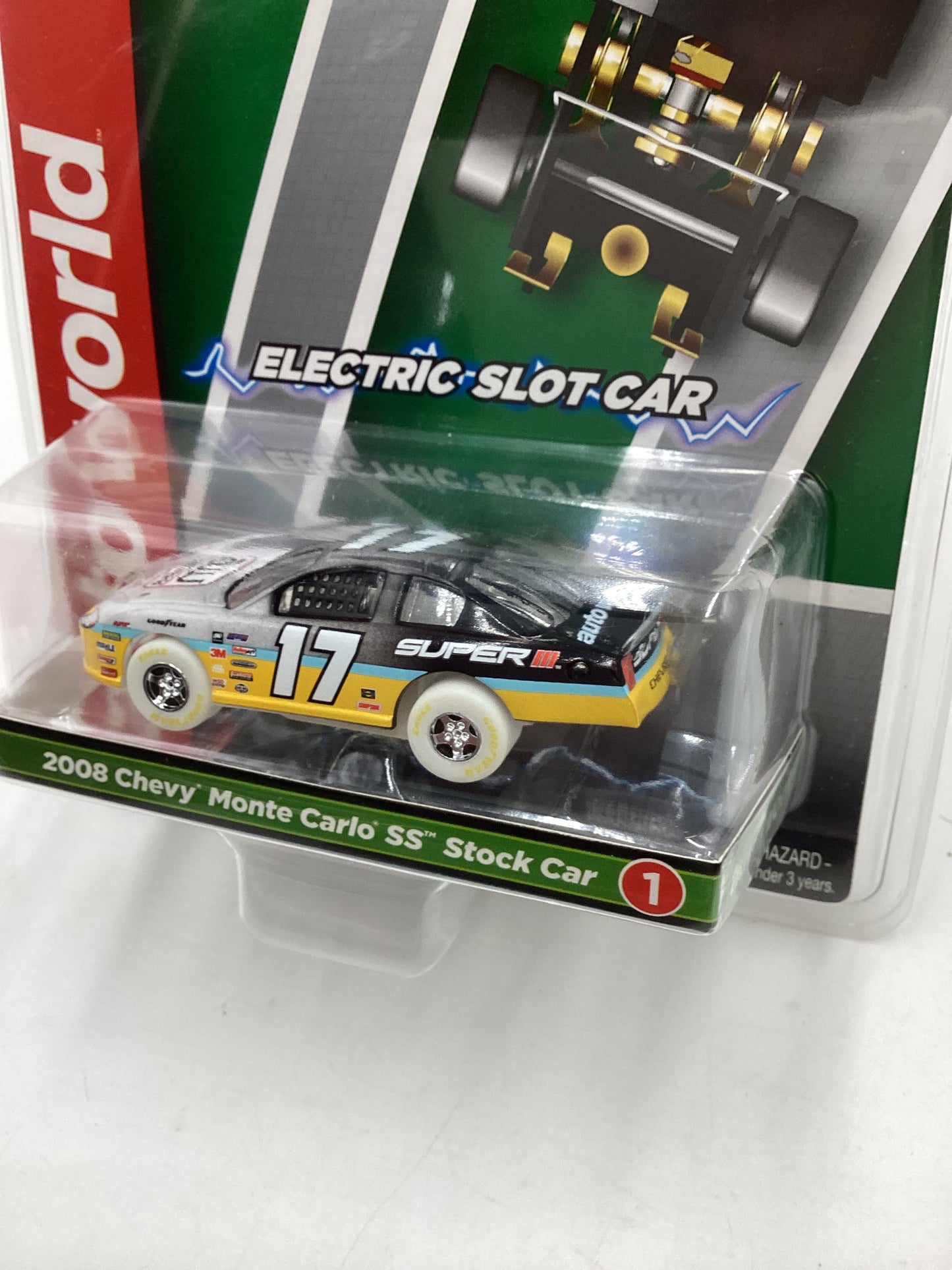 Auto world Super III electric slot car CHASE 2008 Chevy Monte Carlo SS Stock Car #1