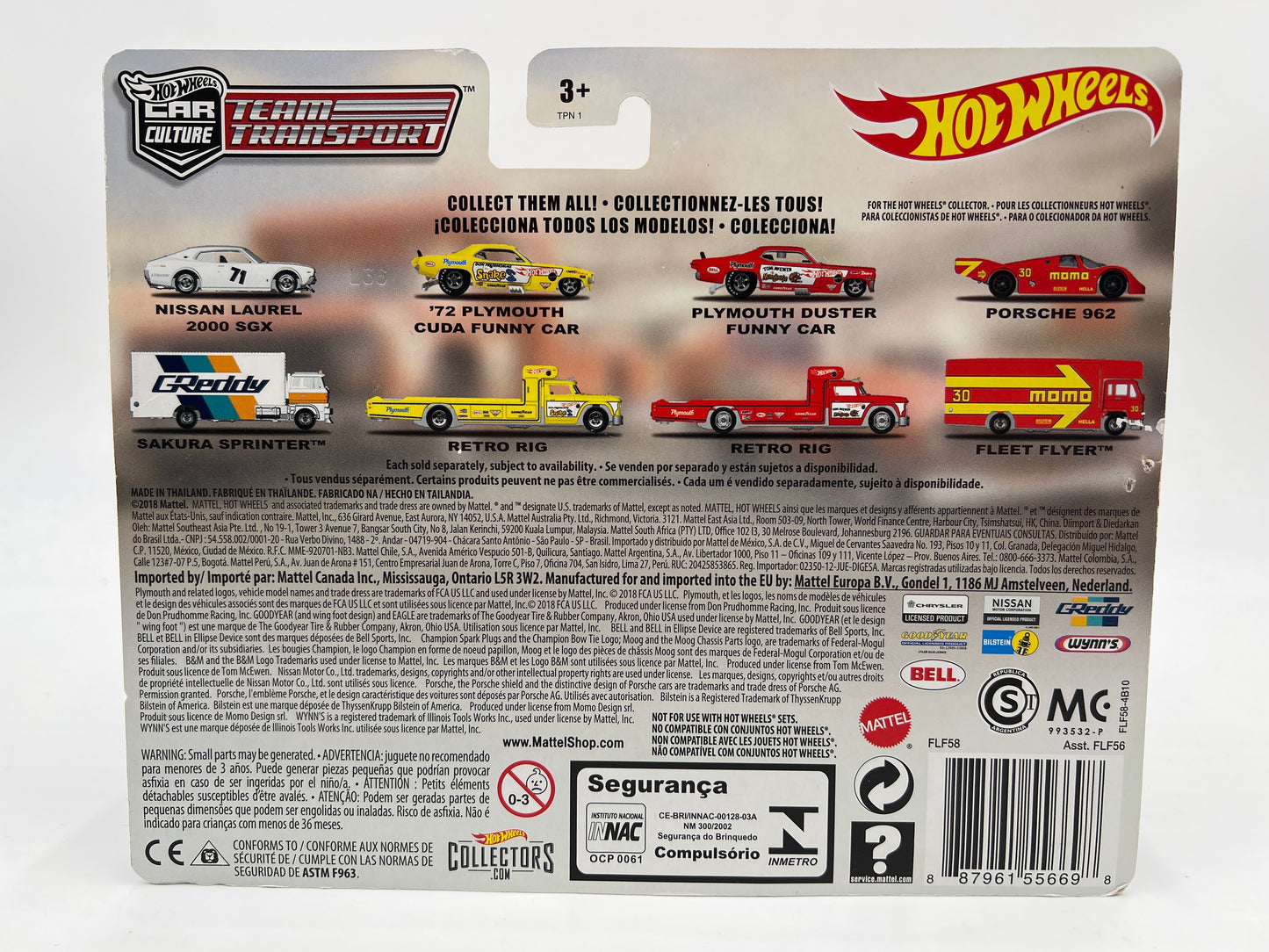 Hot Wheels Car Culture Team Transport #5 Plymouth Duster Funny Car Mongoose & Retro Rig W/Protector