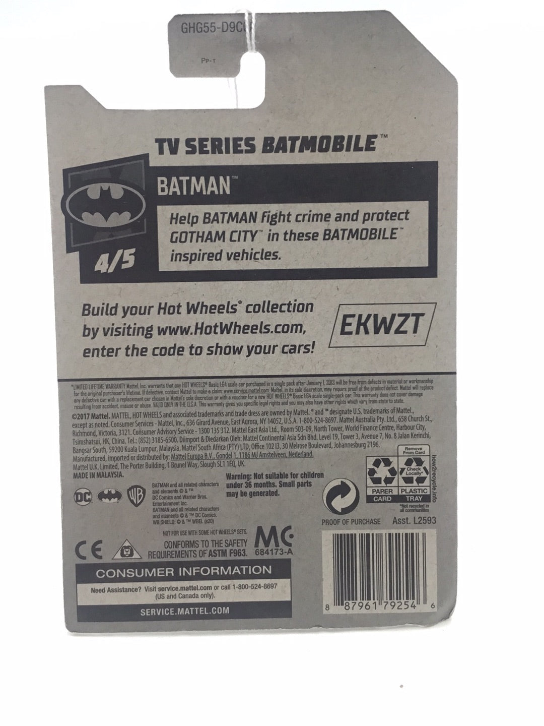 Hot Wheels #197 TV Series Batmobile Kroger Exclusive