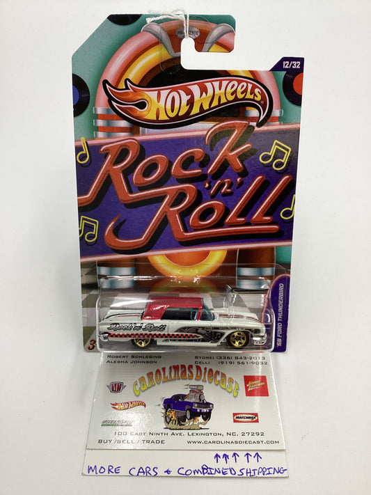 Hot wheels Jukebox Rock N Roll #12 58 Ford Thunderbird White 160J