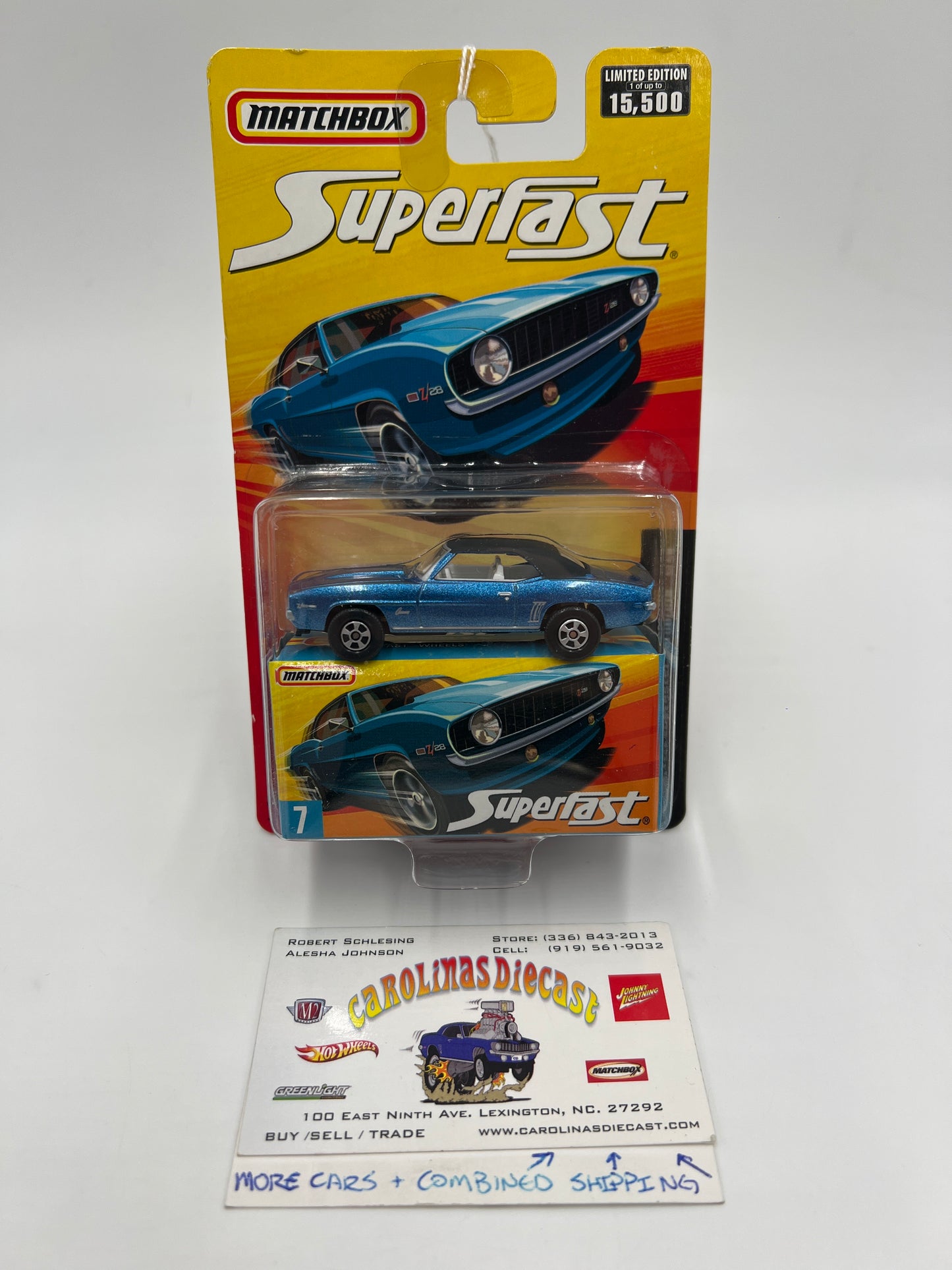 Matchbox Superfast #7 1969 Chevrolet Camaro Z/28 Blue 174E