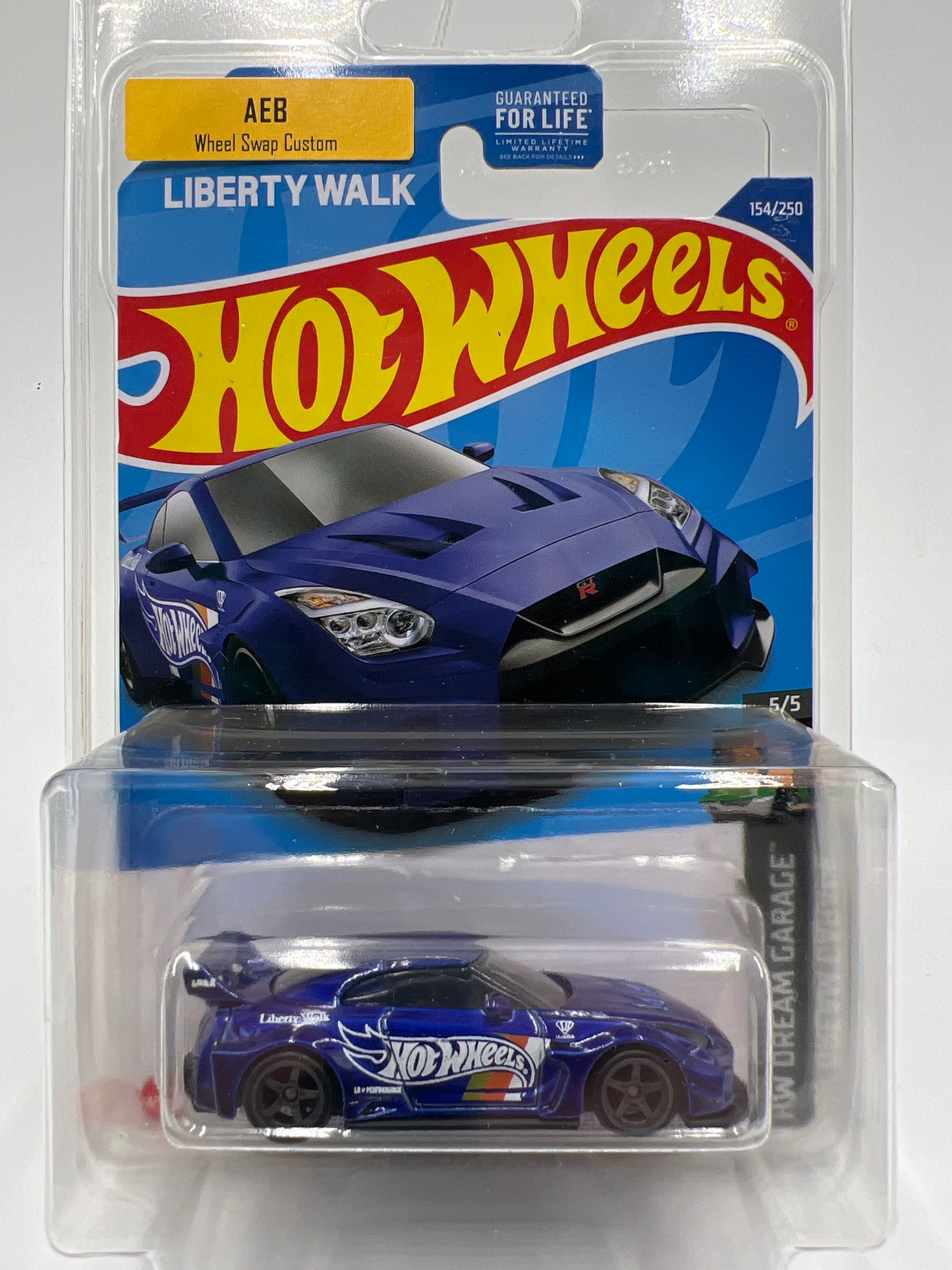Hot Wheels LB-Silhouette Works GT Nissan 35GT-RR Ver.2 Blue Wheel Swap Custom On Card W/Protector SR
