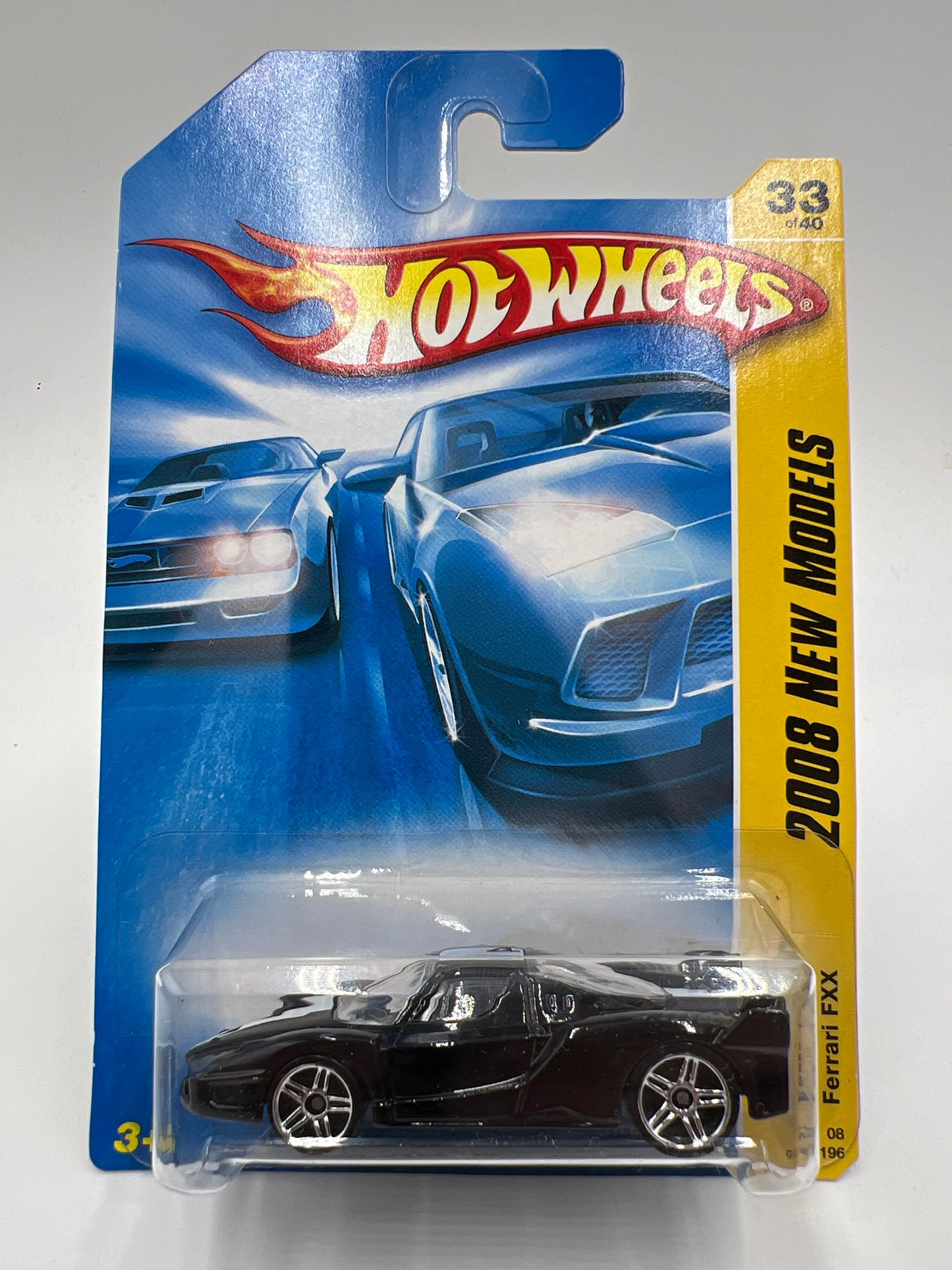 2008 Hot Wheels New Models #33 Facing Backwards ERROR Ferrari FXX Black W/Protector