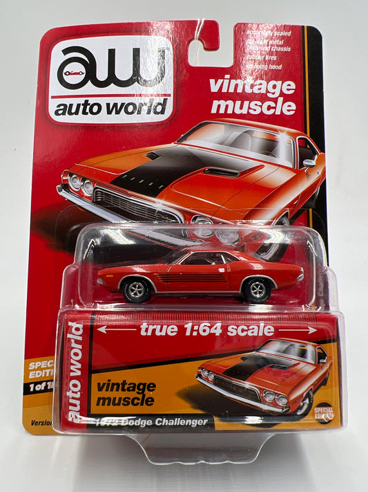 Auto World Hobby Exclusive Vintage Muscle Version B 1972 Dodge Challenger Orange