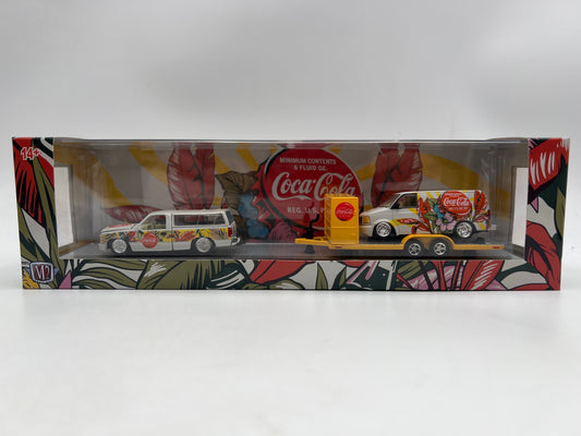 M2 Machines Auto Haulers TW45 Coca Cola 1996 GMC Sierra 1500 Custom & 1996 Safari Van