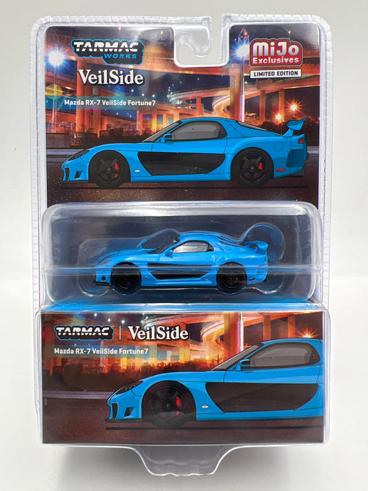 Tarmac Works Mijo Exclusives #75 Mazda RX-7 VeilSide Fortune7 Light Blue