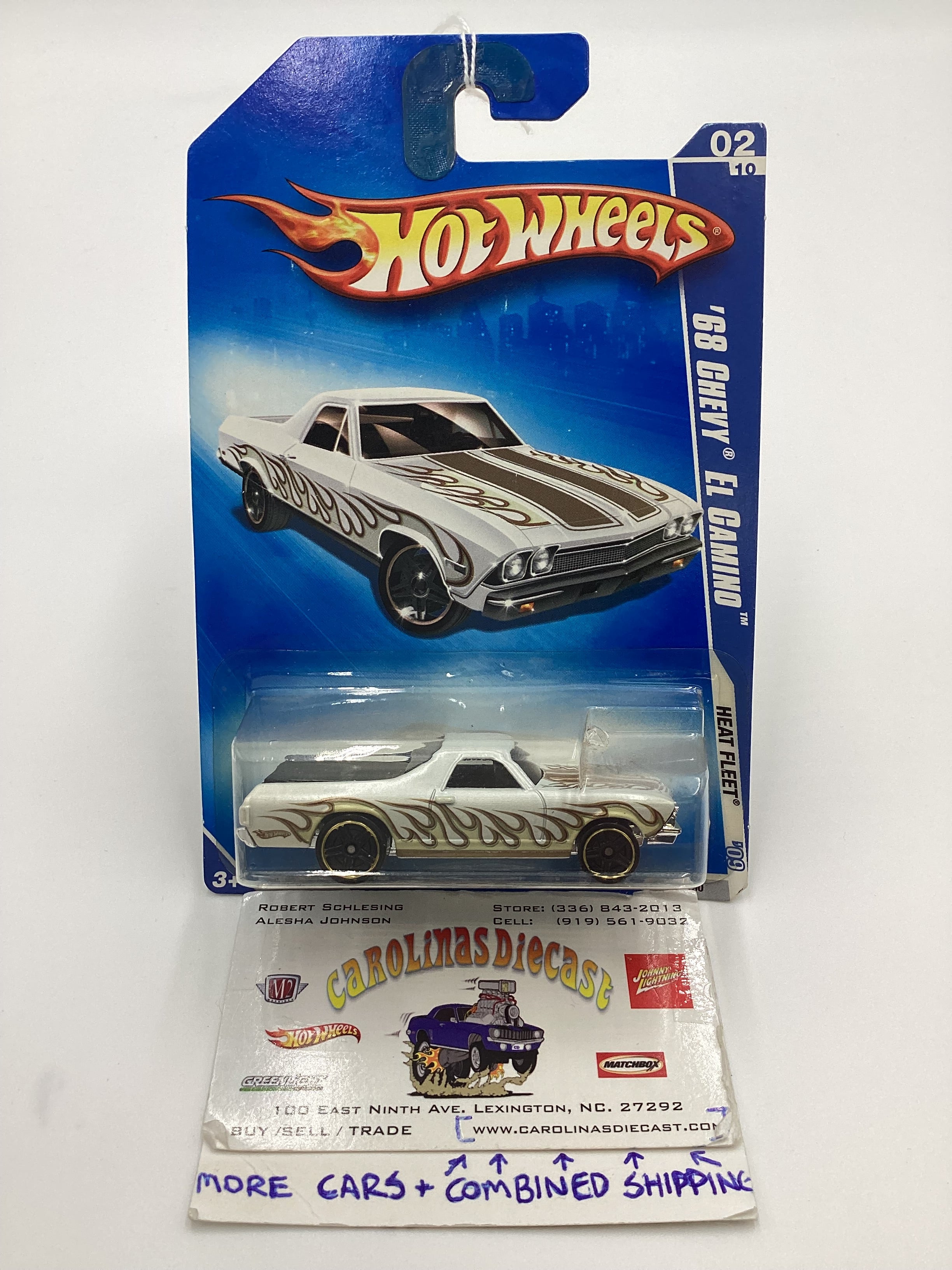 2009 Hot Wheels #118 68 Chevy El Camino White Walmart Exclusive