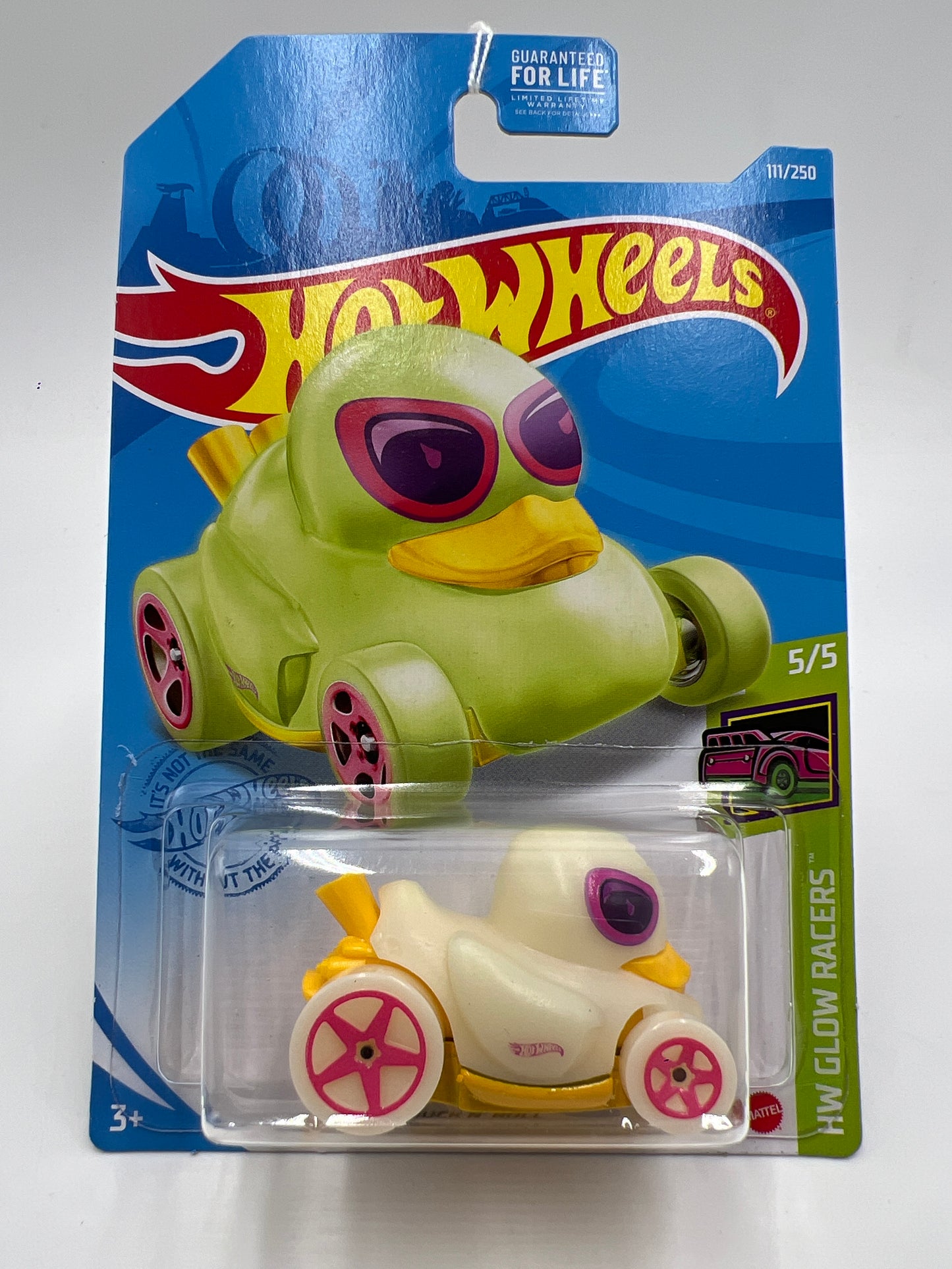 2021 Hot Wheels Glow Racers #111 Duck N Roll Glow In The Dark  123A
