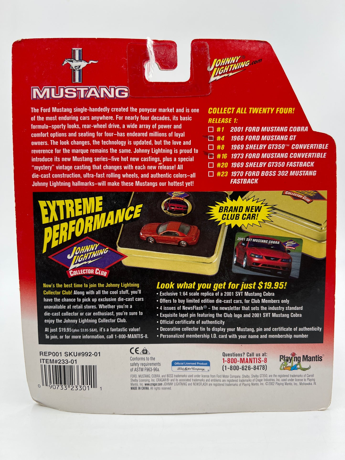 Johnny Lightning Mustang Series #4 1966 Ford Mustang GT Blue 222C