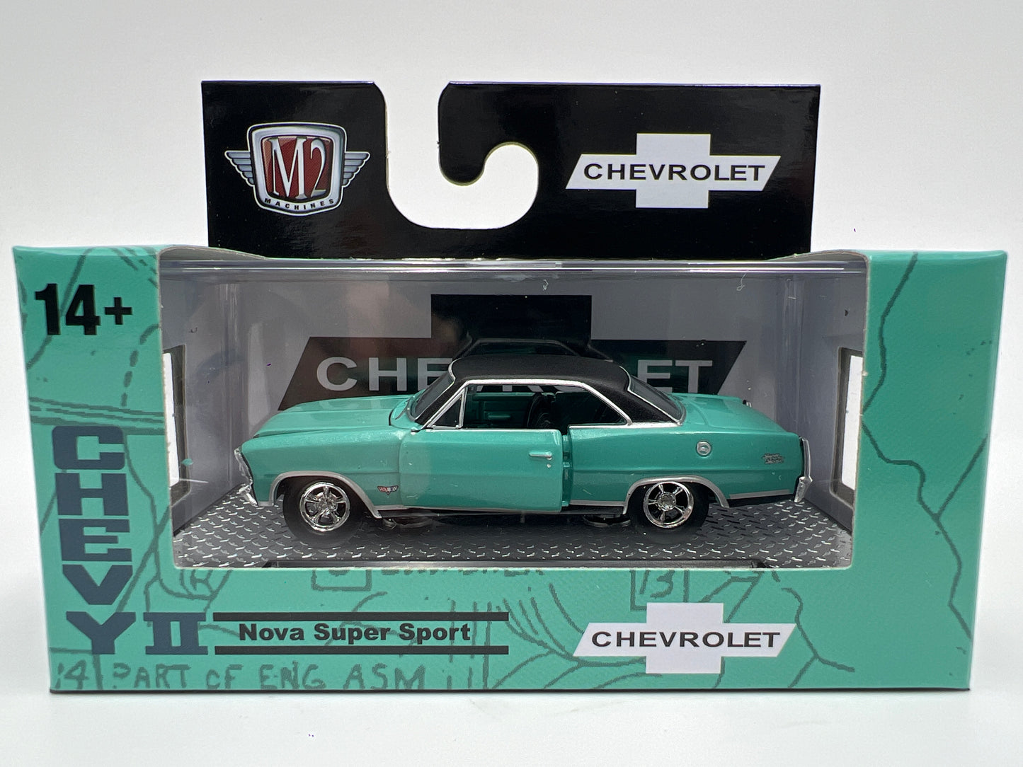 M2 Machines S145 1967 Chevrolet Nova SS Light Blue