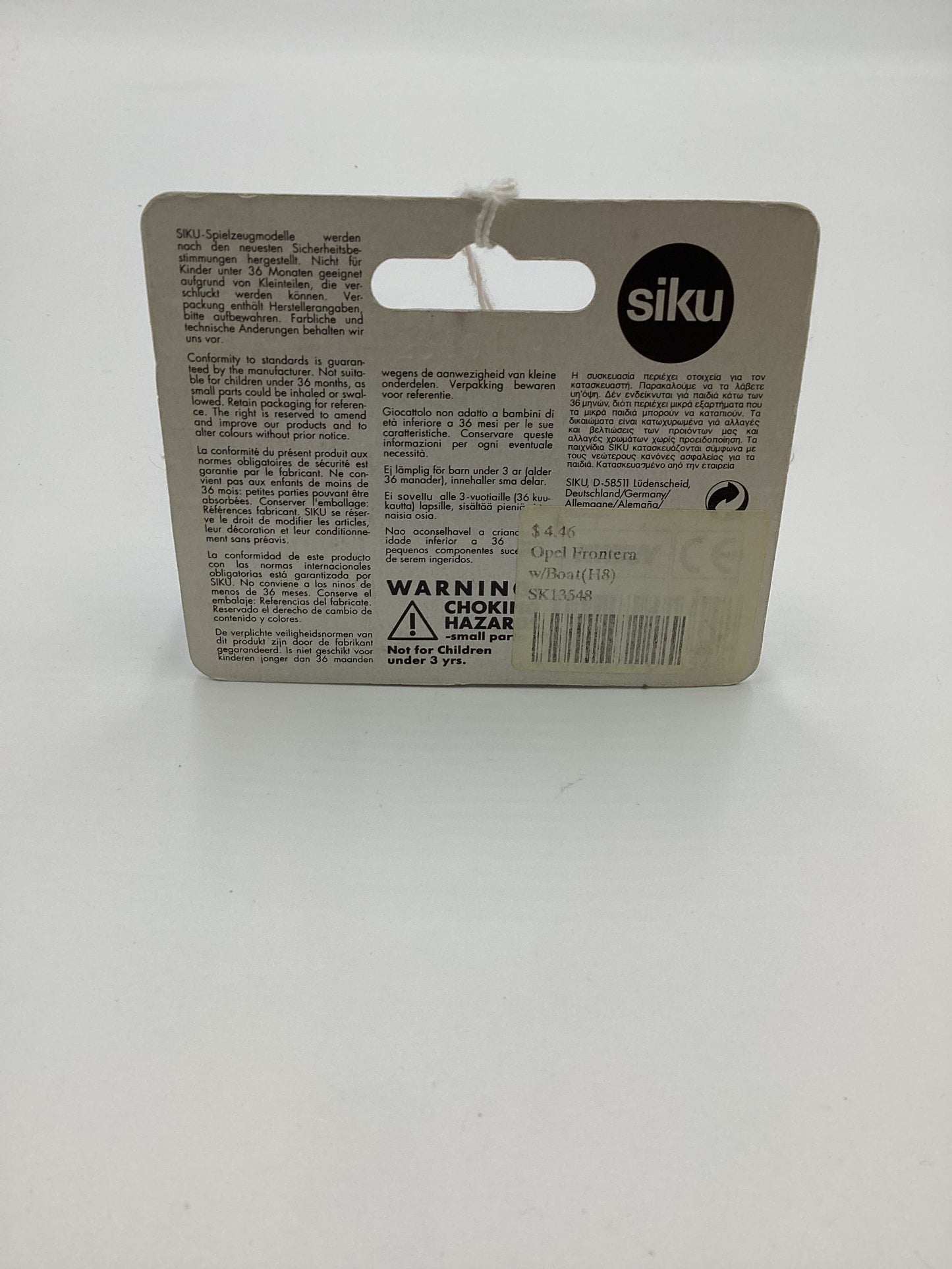 Siku #1354 Opel Frontera with Boat Blue SR