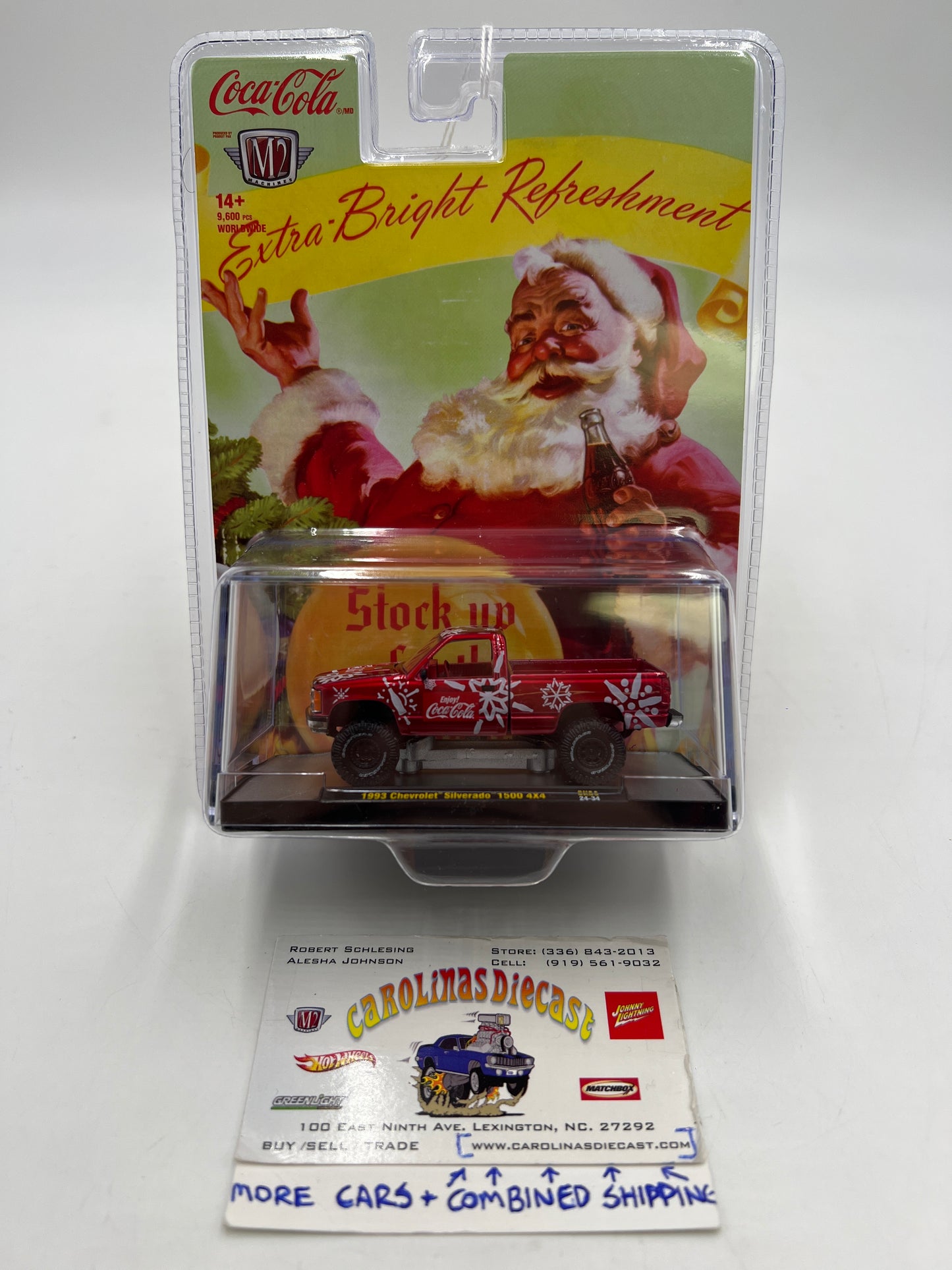 2024 M2 Machines Holiday Coca Cola 1993 Chevrolet Silverado 1500 4x4 Red SK09