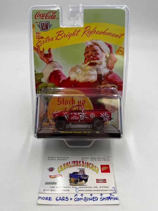 2024 M2 Machines Holiday Coca Cola 1993 Chevrolet Silverado 1500 4x4 Red SK09