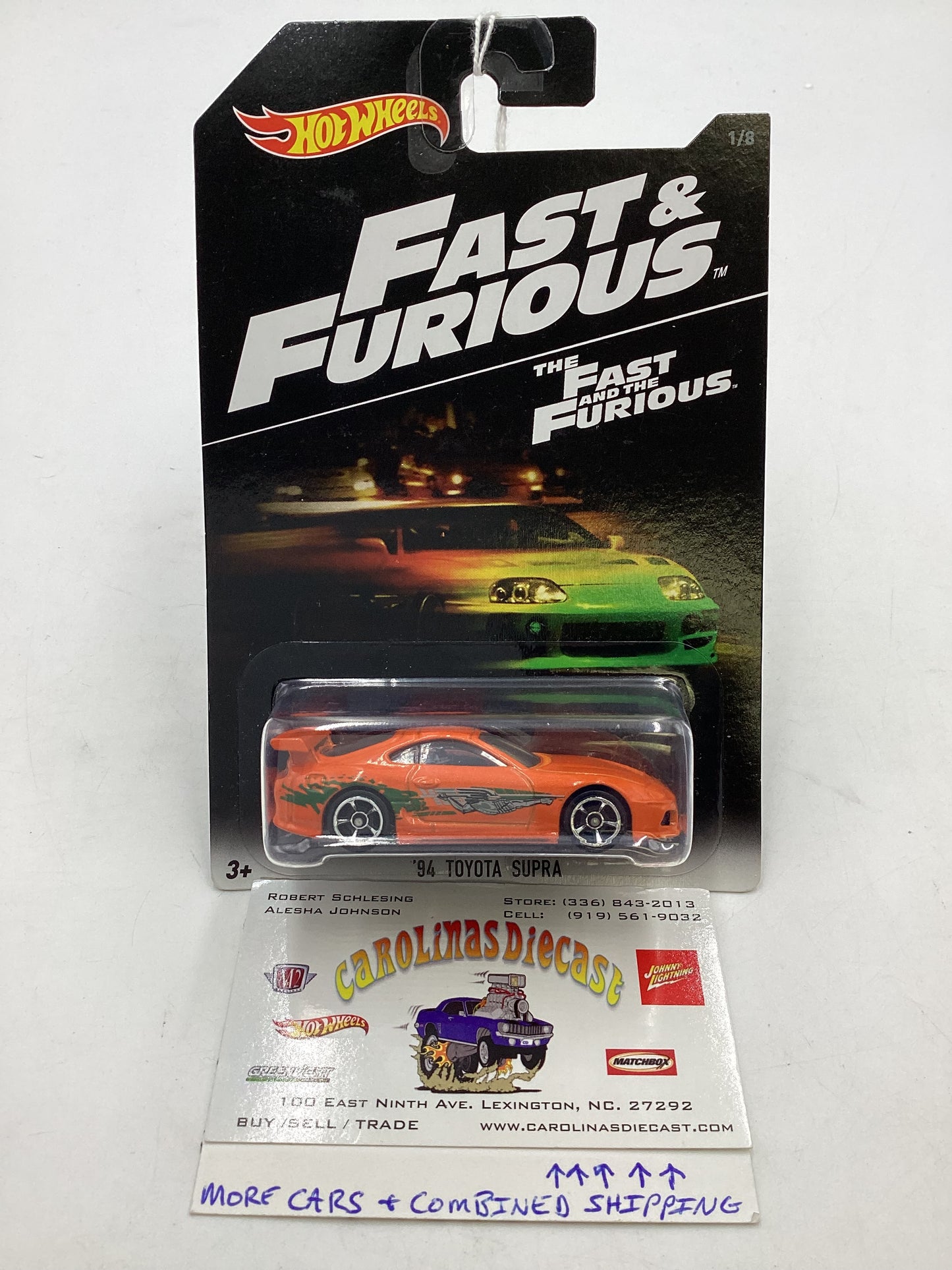 Hot wheels 2016 Fast and furious 94 Toyota supra orange #1 w/protector 69A