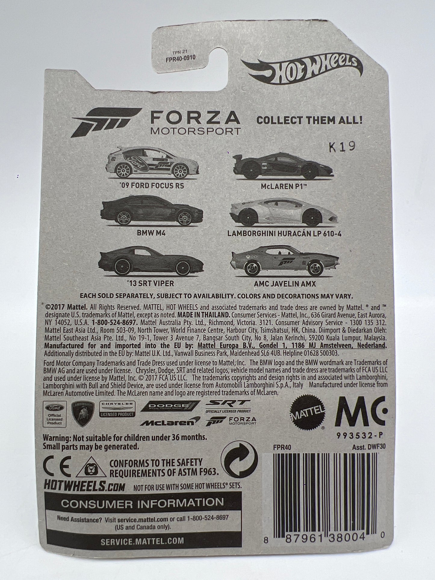 Hot Wheels Forza Motorsport Chase XBox Ford Falcon Race Car Green 168A