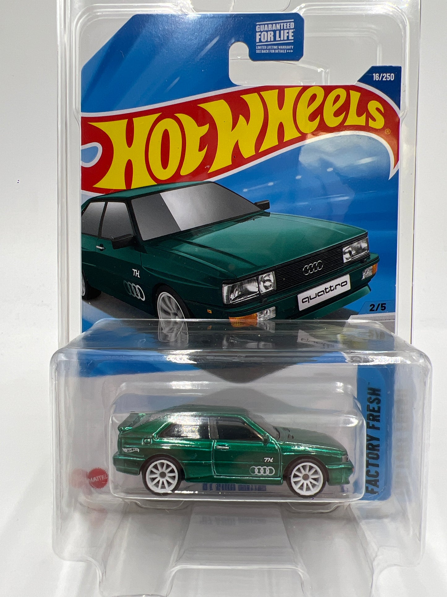 2025 Hot Wheels A Case Super Treasure Hunt #16 87 Audi Quattro Green W/Protector #2