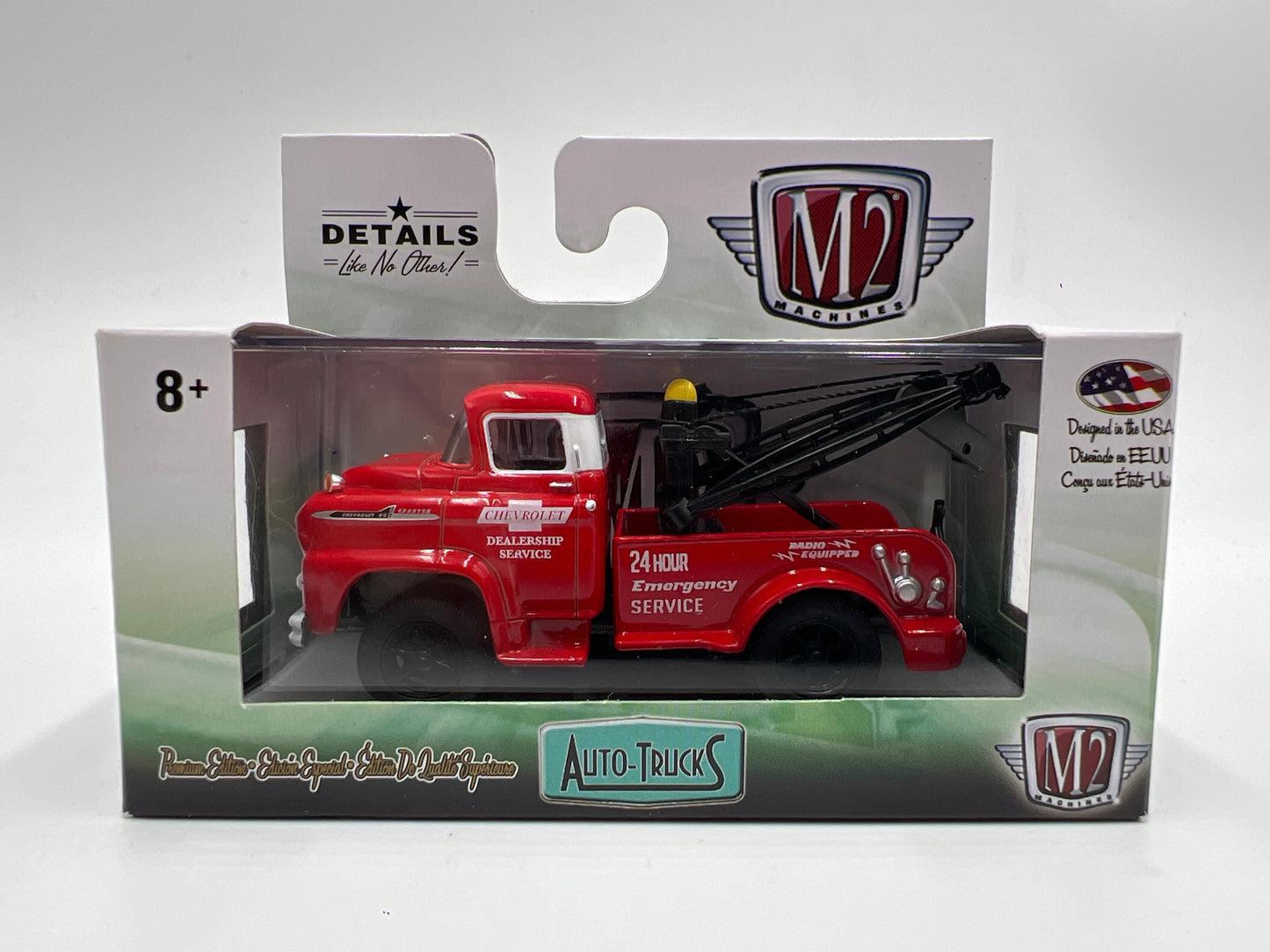 M2 Machines Auto-Trucks 1958 Chevrolet LCF Tow Truck Red R42 Cracked Case