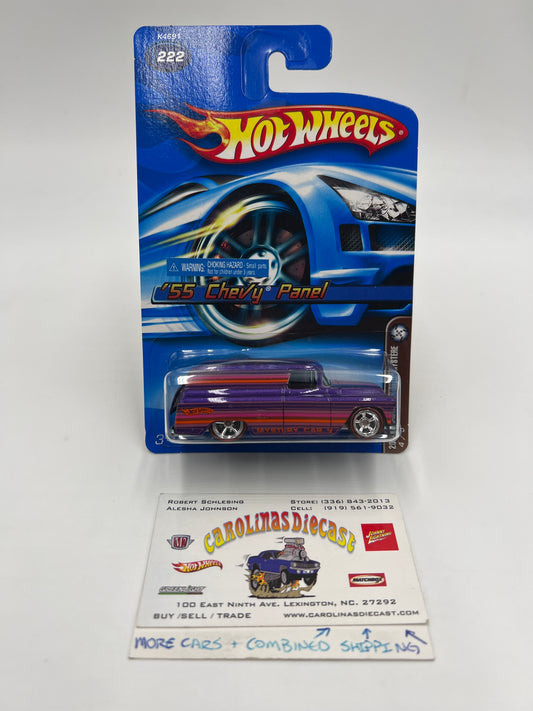 2006 Hot Wheels Mystery Car #222 55 Chevy Panel Real Riders W/Protector Cracked Blister