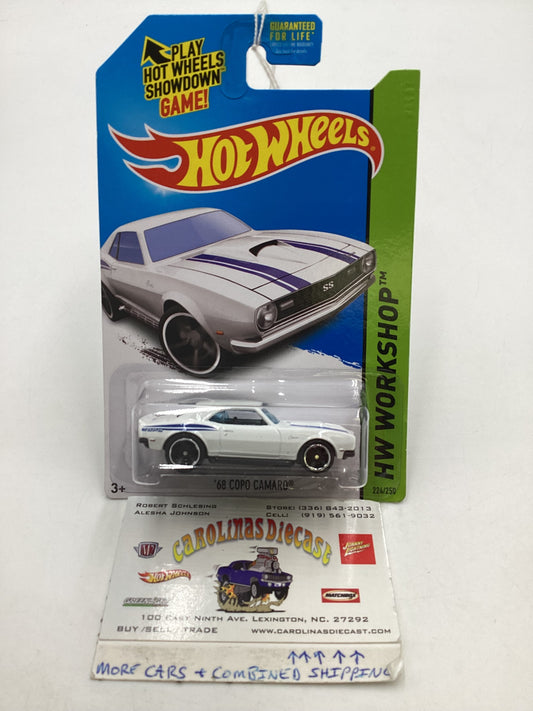 2014 Hot Wheels #224 68 Copo Camaro White 14B