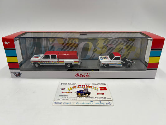 2025 M2 Machines Auto Haulers Coca Cola 1973 GMC Sierra 3500 & 1976 GMC Sierra Grande TW37