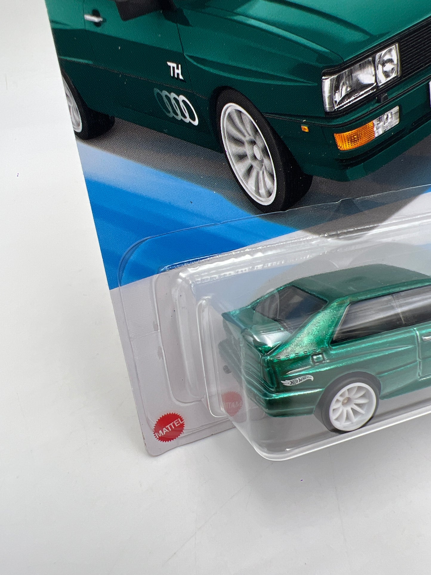2025 Hot Wheels Super Treasure Hunt #16 87 Audi Quattro Green W/Protector