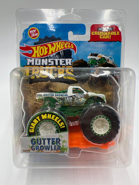 2020 Hot Wheels Monster Trucks HW Metro #3 Gutter Growler W/Protector