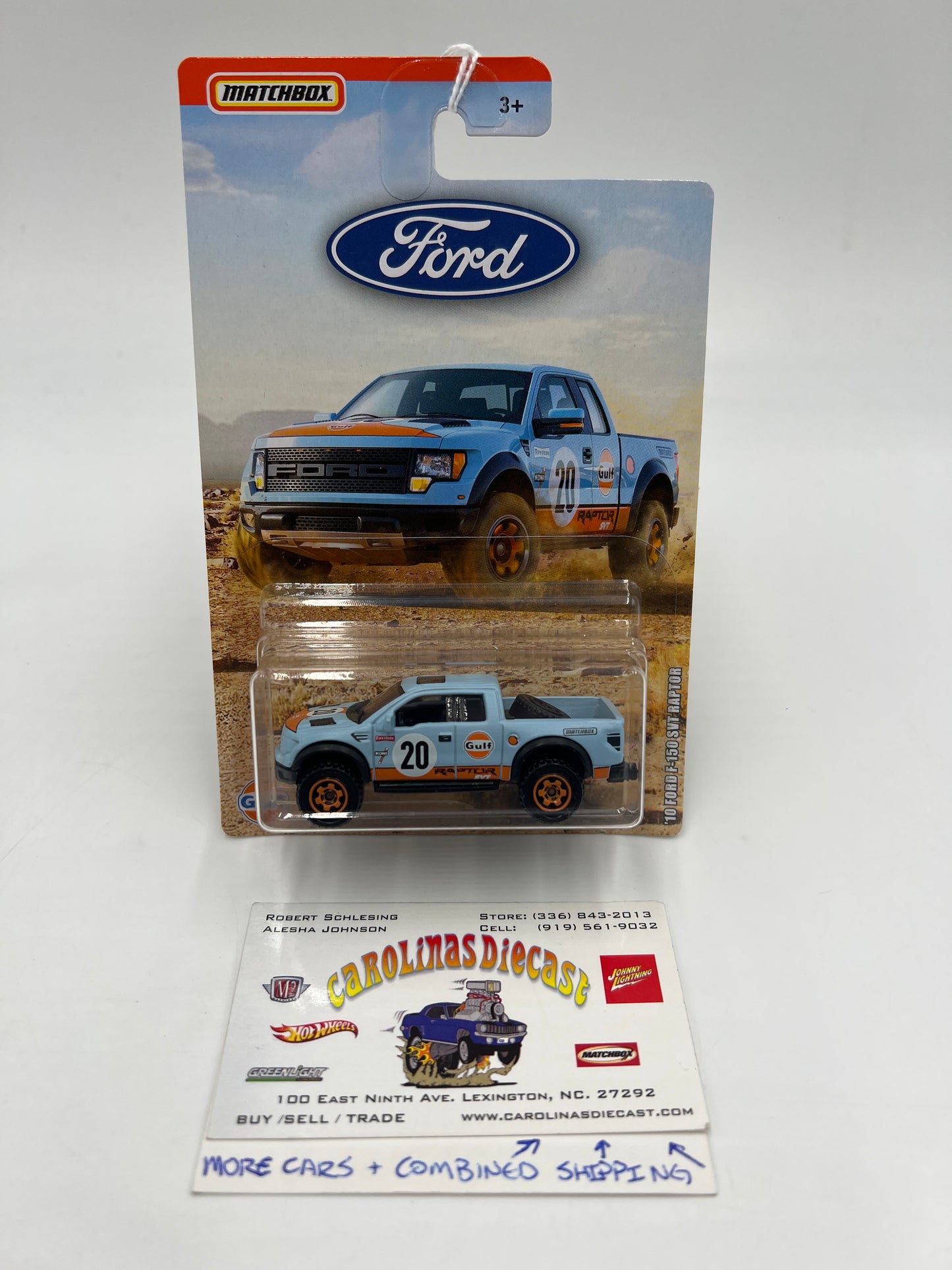 2019 Matchbox Ford Truck Series 10 Ford F-150 SVT Raptor Gulf Blue 150A