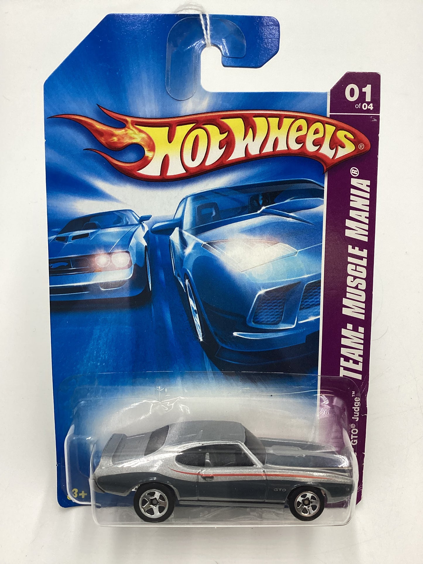 2008 Hot Wheels HW Team: Muscle Mania #133 Pontiac GTO Judge Silver Card Not Perfect 44C