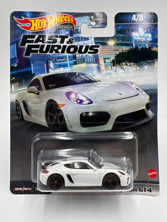 Hot Wheels Premium Fast & Furious #4 Porsche 718 Cayman GT4 White 249F