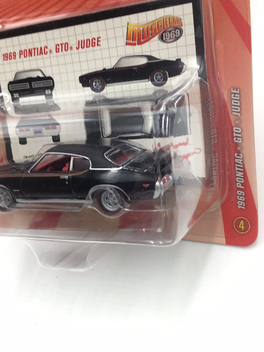 Johnny lightning muscle cars 1969 Pontiac GTO Black redline tires 210E