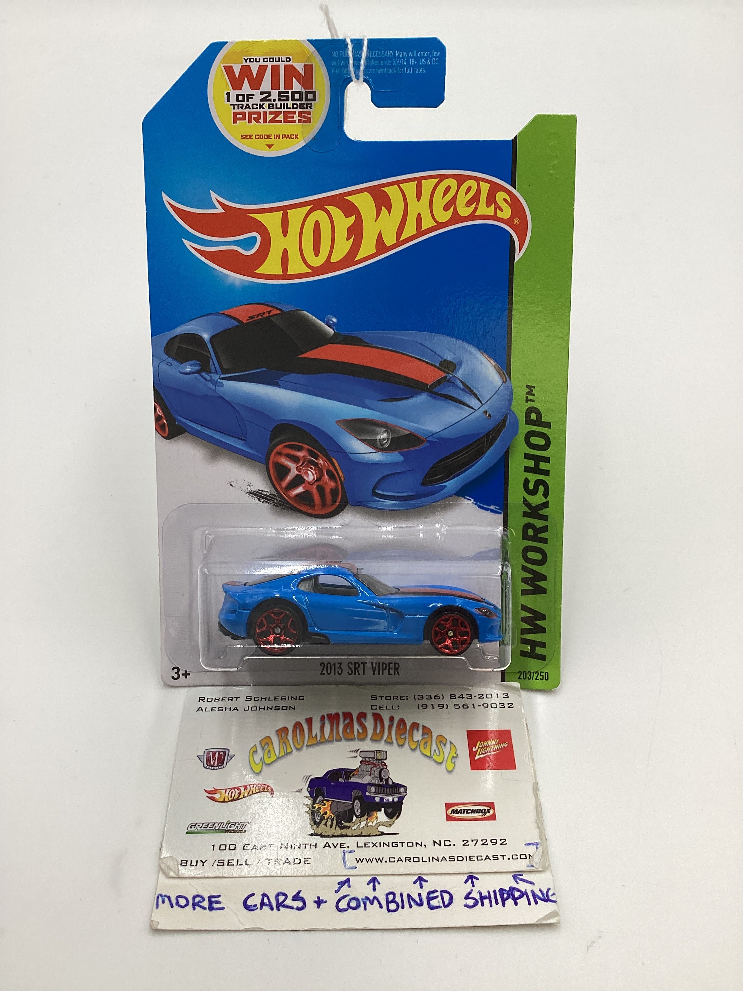 2014 Hot Wheels #203 2013 SRT Viper Blue 53D – carolinasdiecast