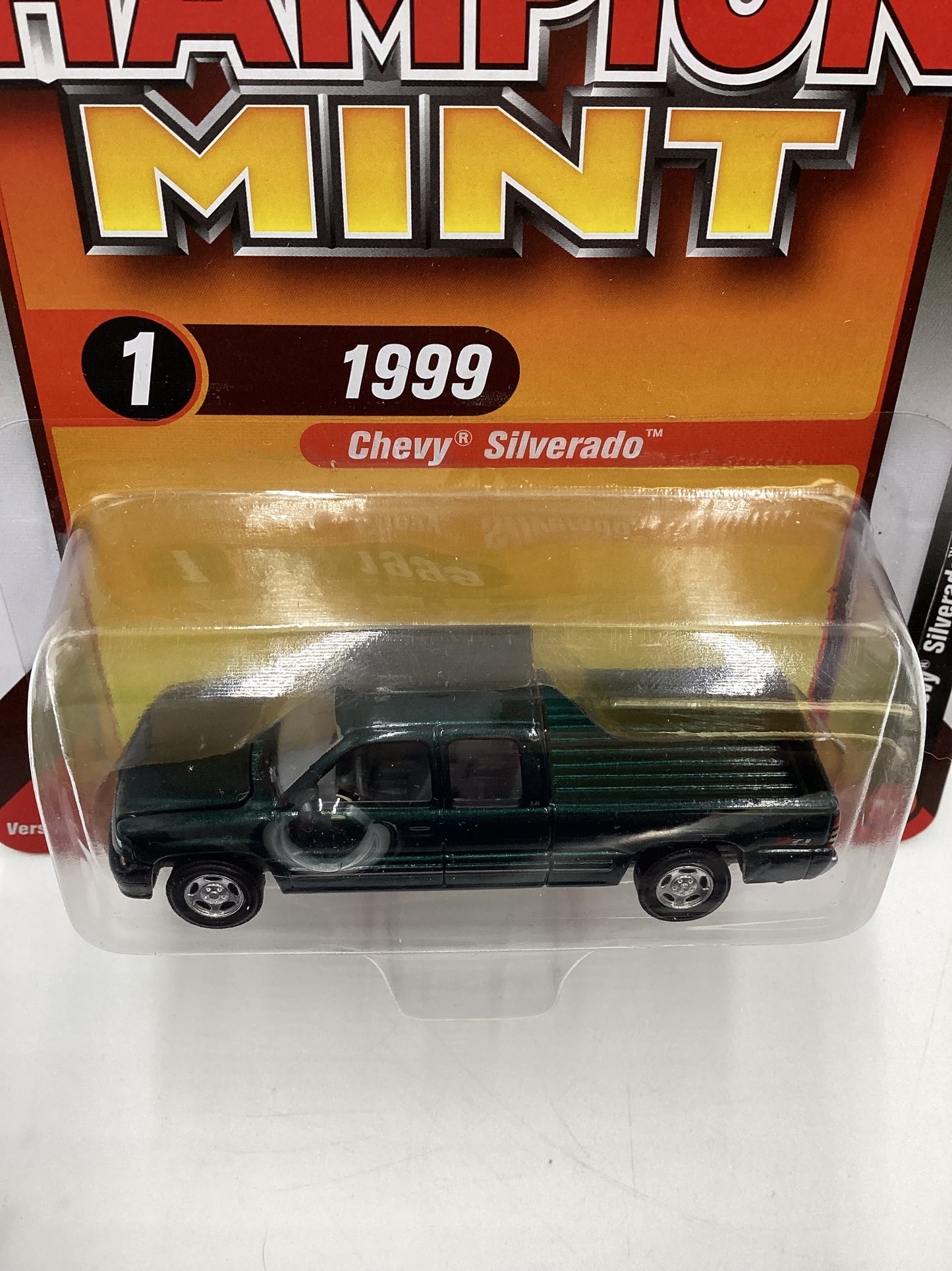 Racing Champions Mint #1 Release 1 Version A 1999 Chevy Silverado Green