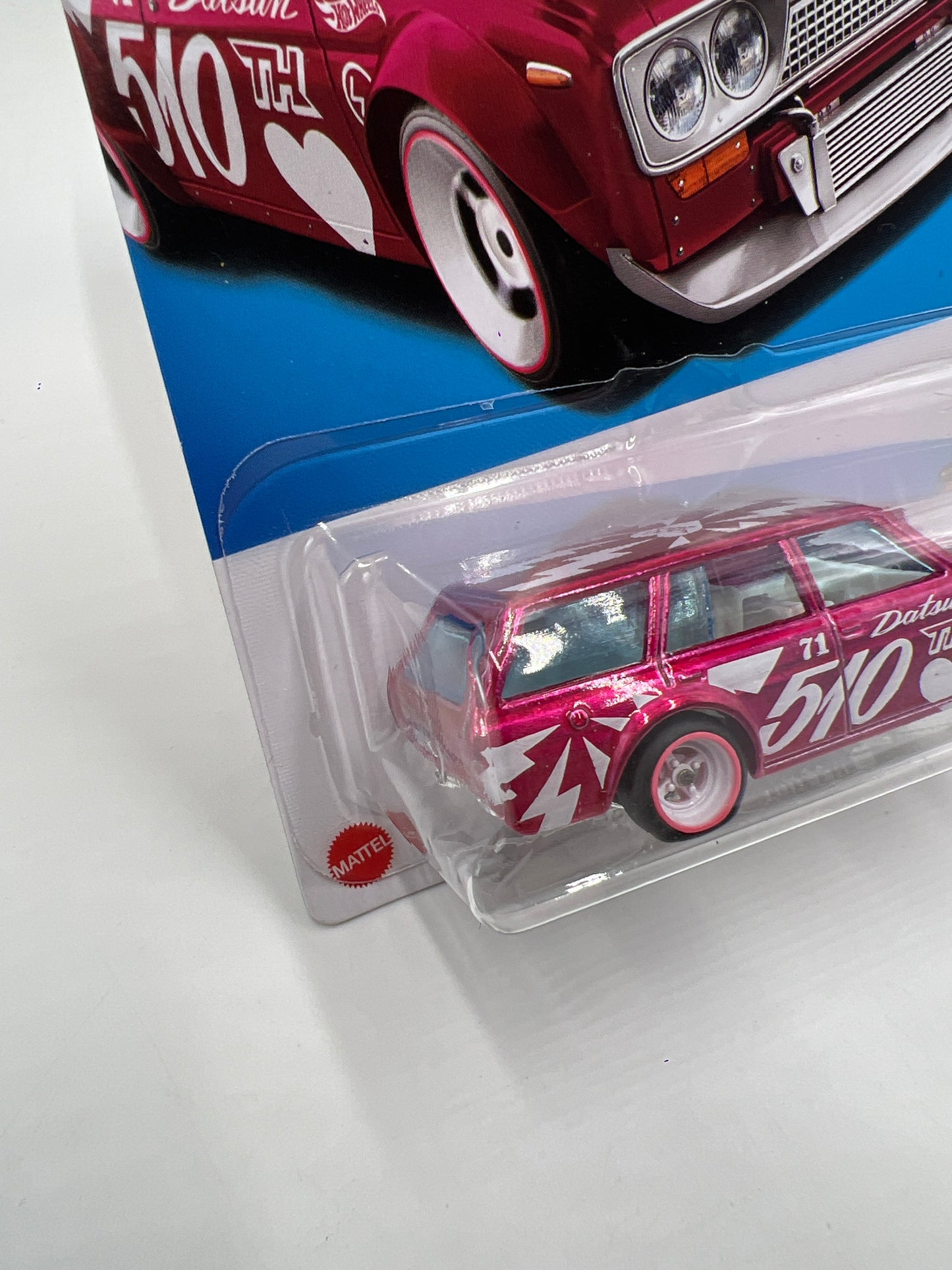 2023 Hot Wheels Super Treasure Hunt #235 Datsun Bluebird Wagon 510 Pink W/Protector