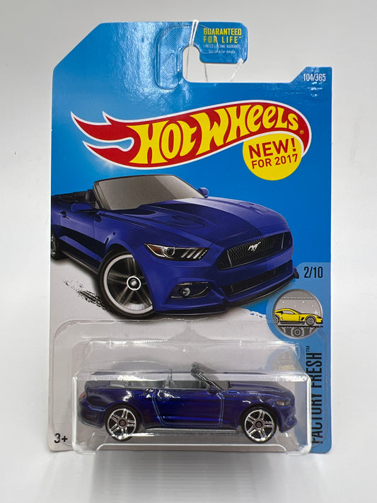 2017 Hot Wheels Factory Fresh #104 2015 Ford Mustang GT Convertible Blue