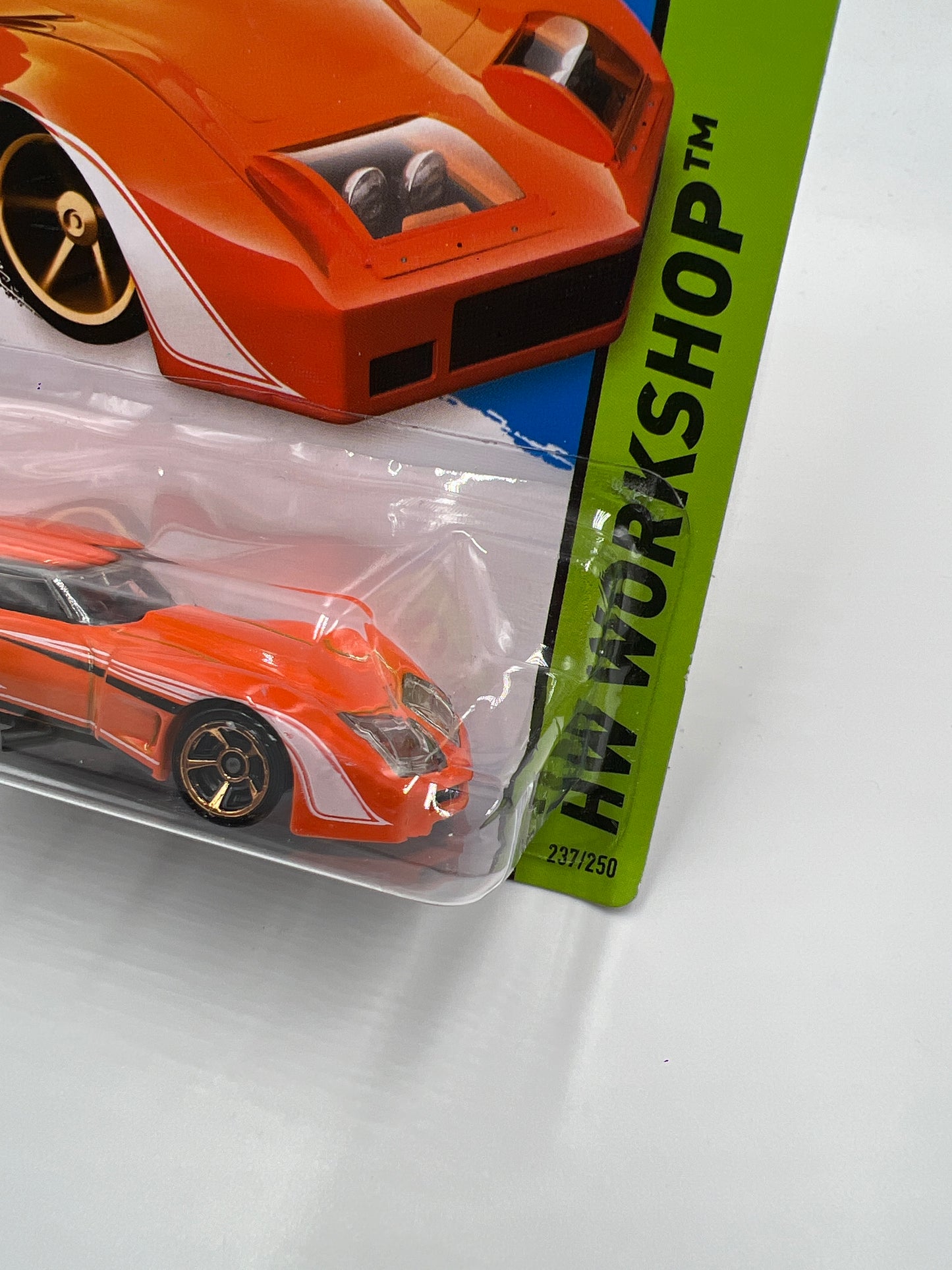 2014 Hot Wheels Workshop #237 76 Greenwood Corvette Orange (Card Not Perfect) 14G