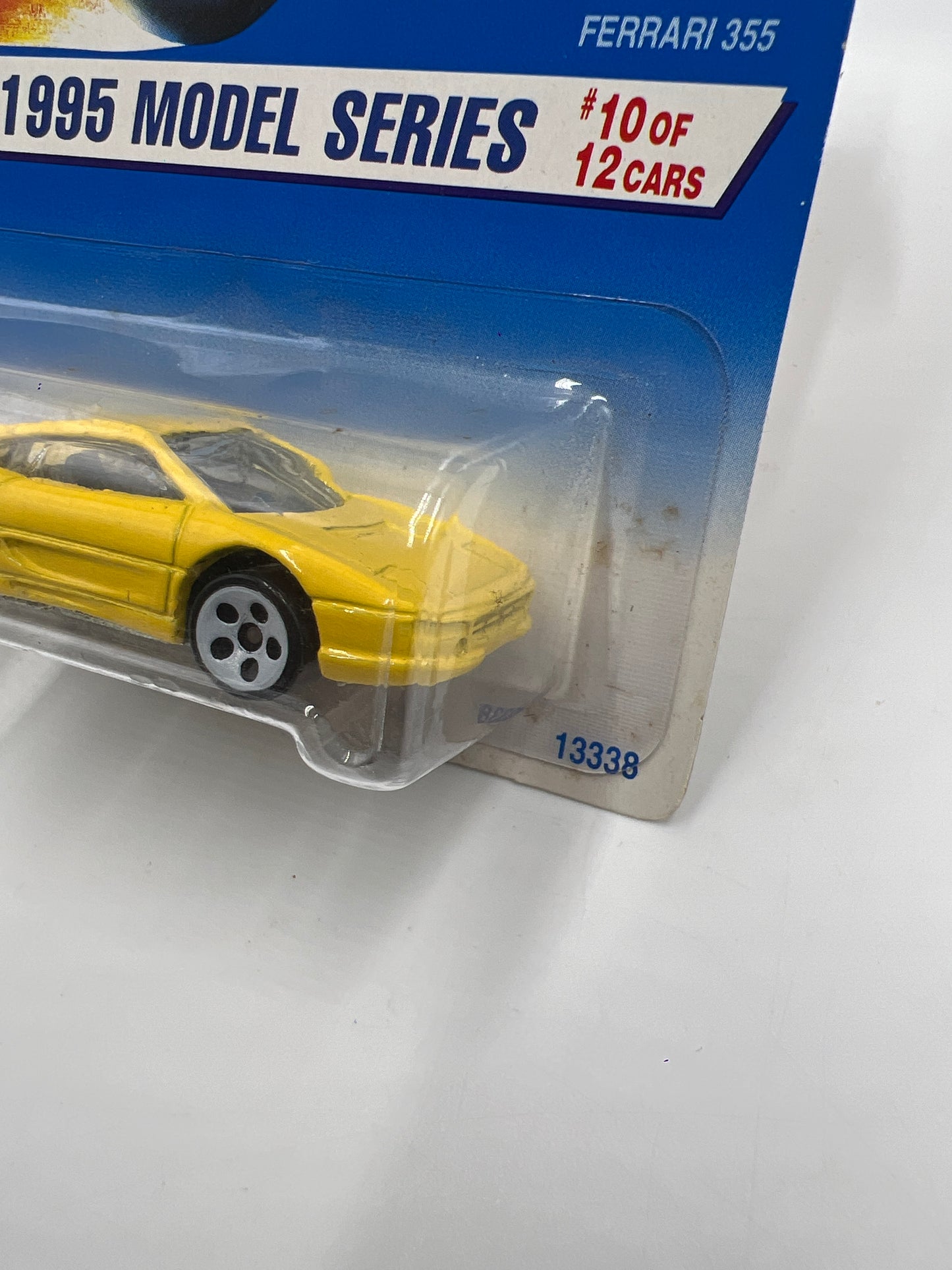 1995 Hot Wheels Model Series #350 Ferrari 355 Yellow 5 Dot White Wheels