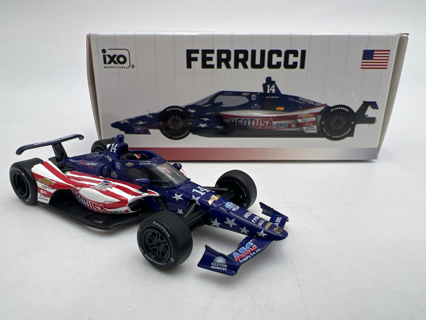 IXO Models 1/64 NTT Indycar Series Santino Ferrucci #14 HFOTUSA