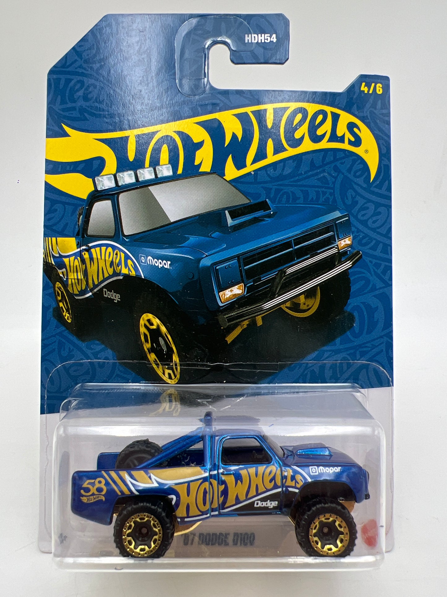 Hot Wheels 58th Anniversary Pearl and Chrome #4 87 Dodge D100 Blue 162C