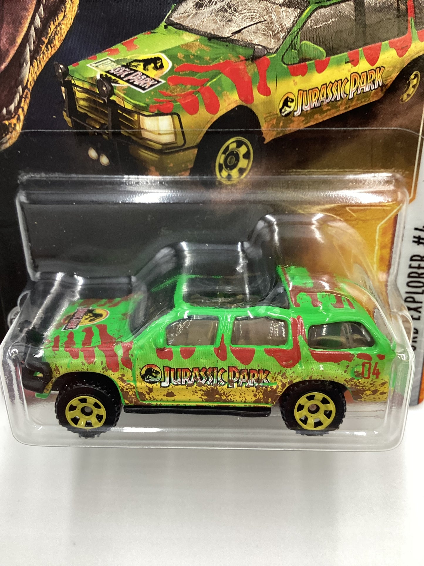 2022 Matchbox Jurassic World Domination 93 Ford Explorer #4 Green Wrecked 163A