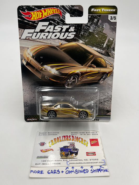 Hot Wheels Fast & Furious Fast Tuners #3 Nissan 240SX S14 Gold W/Protector