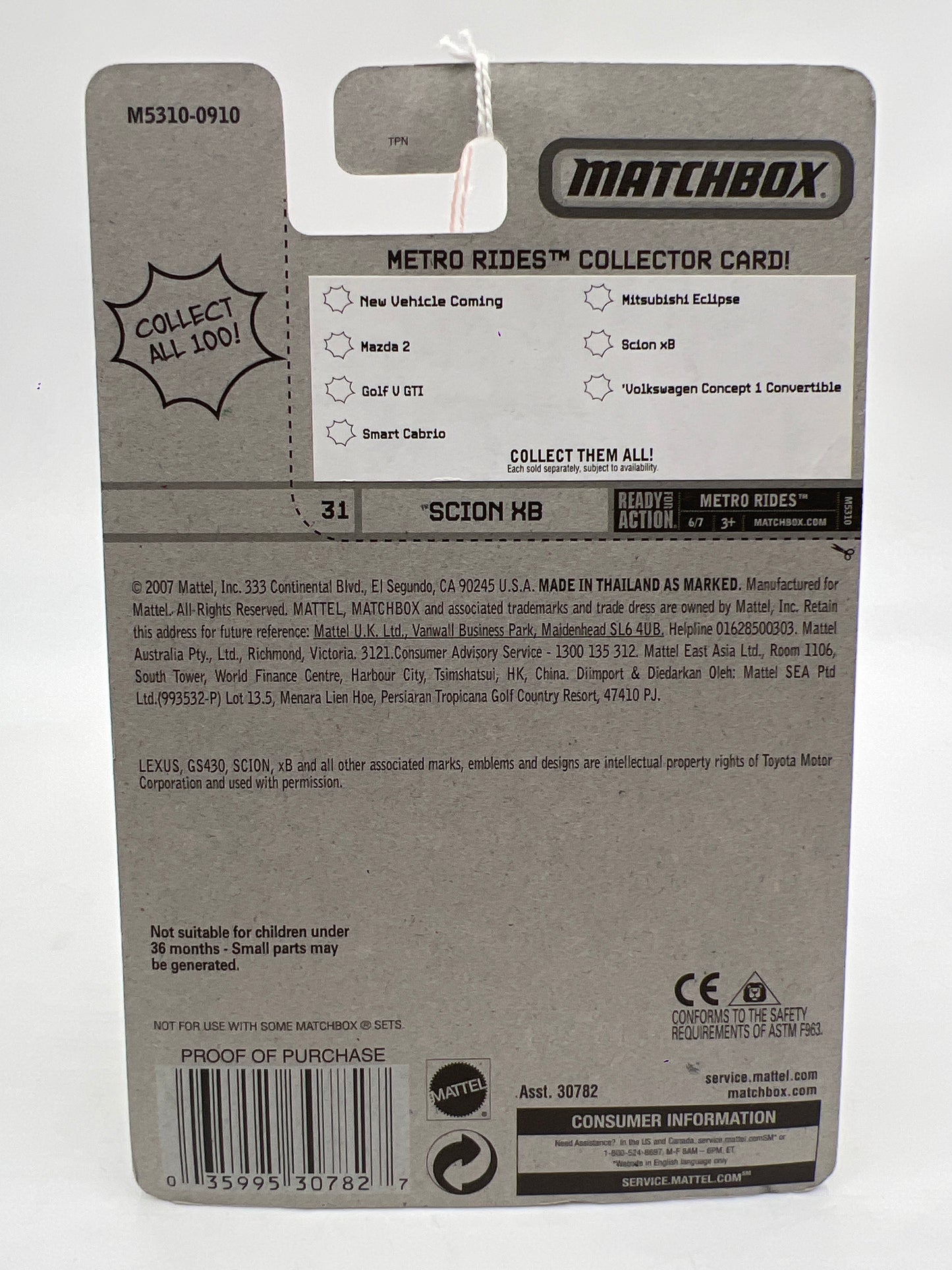 Matchbox Metro Rides #31 Scion XB Gray 216L