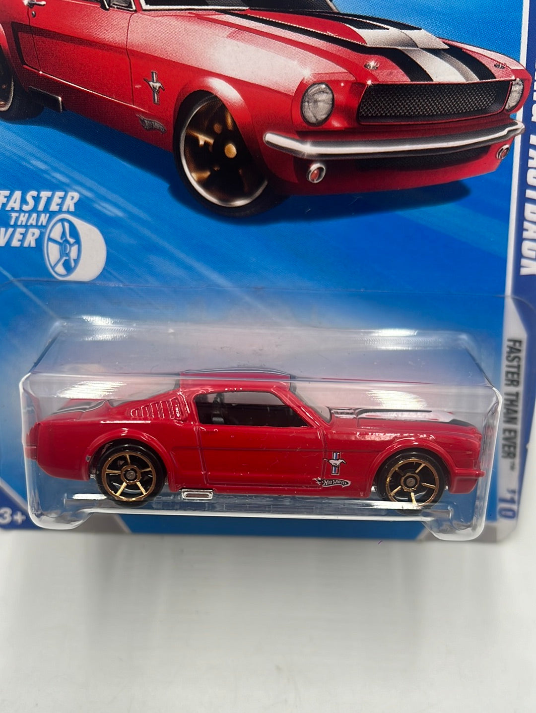 2010 Hot Wheels Faster Than Ever Ford Mustang Fastback Red 132/240 25H